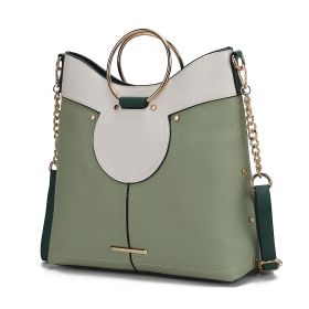 MKF Collection Kylie Top Handle Satchel Handbag Vegan Leather Women by Mia k (Material: Vegan Leather, Color: Mint)
