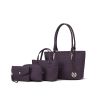 MKF Collection Edelyn embossed M Signature Four PCS Tote Set by Mia k