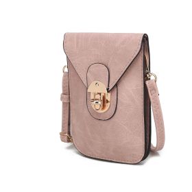 MKF Collection Kianna Medium Phone Crossbody Handbag by Mia K. (Material: Vegan Leather, Color: Rose Pink)