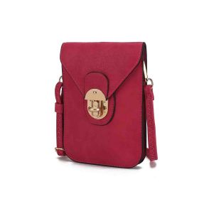 MKF Collection Kianna Medium Phone Crossbody Handbag by Mia K. (Material: Vegan Leather, Color: Fuchsia)