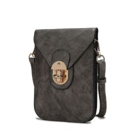 MKF Collection Kianna Medium Phone Crossbody Handbag by Mia K. (Material: Vegan Leather, Color: PEWTER)