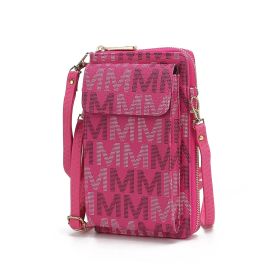 MKF Collection Cossetta Cell Phone Crossbody Wristlet Handbag Vegan Leather Versatile Multi-Use Phone Holder by Mia K (Material: Vegan Leather, Color: Fuchsia)