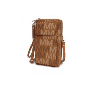 MKF Collection Cossetta Cell Phone Crossbody Wristlet Handbag Vegan Leather Versatile Multi-Use Phone Holder by Mia K (Material: Vegan Leather, Color: Tan)