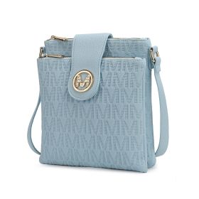 MKF Collection Marietta M Signature Womens Handbag Crossbody Bag by Mia K (Material: Vegan Leather, Color: Light Blue)