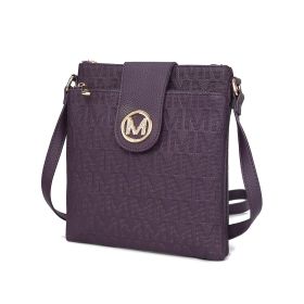 MKF Collection Marietta M Signature Womens Handbag Crossbody Bag by Mia K (Material: Vegan Leather, Color: Purple)