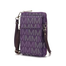 MKF Collection Cossetta Cell Phone Crossbody Wristlet Handbag Vegan Leather Versatile Multi-Use Phone Holder by Mia K (Material: Vegan Leather, Color: Purple)