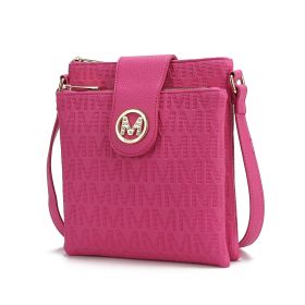 MKF Collection Marietta M Signature Womens Handbag Crossbody Bag by Mia K (Material: Vegan Leather, Color: Fuchsia)