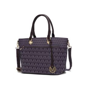 MKF Collection Yonah Tote Signature Printed Vegan Leather by Mia K (Material: Vegan Leather, Color: Purple)