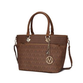 MKF Collection Yonah Tote Signature Printed Vegan Leather by Mia K (Material: Vegan Leather, Color: Tan)