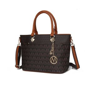 MKF Collection Yonah Tote Signature Printed Vegan Leather by Mia K (Material: Vegan Leather, Color: Brown)
