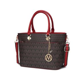 MKF Collection Yonah Tote Signature Printed Vegan Leather by Mia K (Material: Vegan Leather, Color: Red)