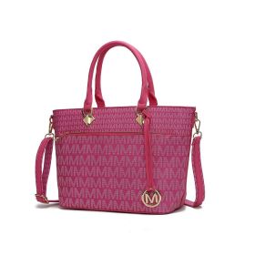 MKF Collection Yonah Tote Signature Printed Vegan Leather by Mia K (Material: Vegan Leather, Color: Fuchsia)