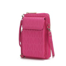 MKF Collection Caddy Vegan Leather Women Phone Wallet Crossbody by Mia k (Material: Polycarbonate, Color: Fuchsia)