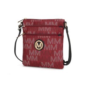 MKF Collection Lemuel M Signature Crossbody by Mia K. (Material: Vegan Leather, Color: Burgundy)