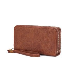 MKF Collection Lisbette Embossed M Signature Wallet by Mia k (Material: Polycarbonate, Color: Camel)