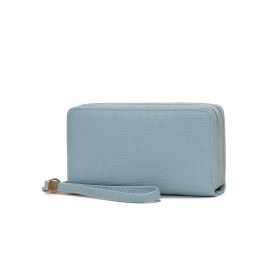 MKF Collection Lisbette Embossed M Signature Wallet by Mia k (Material: Polycarbonate, Color: Light Blue)