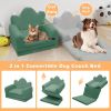 Tiara-Shaped Convertible Dog Bed And Sofa - 22.8"×18.8"×15.7" - 2-in-1 Luxurious Pet Bed With Plush Cushion And Machine-Washable Cover