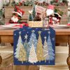 Christmas Table Runner 13x72 Inch, Xmas Trees Snowflakes Winter Holiday Decorative Farmhouse Table Decorations for Kitchen Dinning