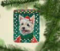 Westie Christmas Porcelain Ornament Christmas Tree Hanging Decorations for Home Christmas Holiday, Rectangle, Gift, Multicolor
