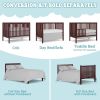 Baby Crib 5-in-1 Convertible,   Non-Toxic Finish, Simplistic Nursery Furniture