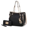MKF Collection Lina Tote Handbag with Wristlet Wallet Vegan Leather Crossover Women's Purse by Mia K