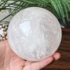 1pc Large White Quartz Crystal Ball - Clear Sphere with Natural Inclusions, for Home Decor, Spiritual Meditation, Feng Shui, Photography, Witchcraft