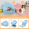 Tiara-Shaped Convertible Dog Bed And Sofa - 22.8"×18.8"×15.7" - 2-in-1 Luxurious Pet Bed With Plush Cushion And Machine-Washable Cover