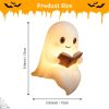 Cute Ghost Reading Book Lamp, Cute Halloween Ghost Night Light