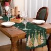 Christmas Table Runner 13x90 Inch, Xmas Trees Snowflakes Holiday Decorative Farmhouse Table Decoration for Kitchen Dinning