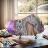 1pc Unique Amethyst Agate Slice - Home & Office Desktop Decoration, Crystal Collection, Perfect Gift for Crystal Lovers