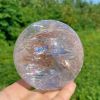 1pc Large White Quartz Crystal Ball - Clear Sphere with Natural Inclusions, for Home Decor, Spiritual Meditation, Feng Shui, Photography, Witchcraft